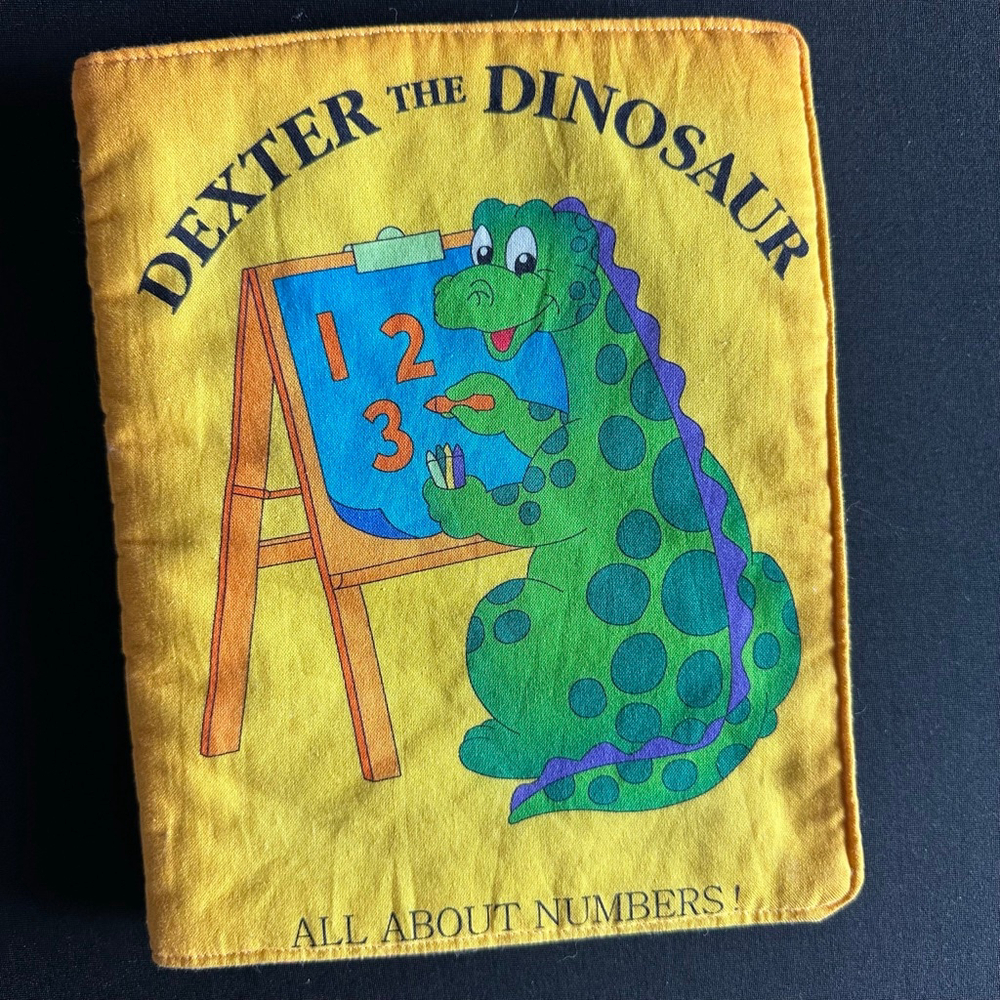 Dexter the Dinosaur Learning Toy Yellow Green cloth book